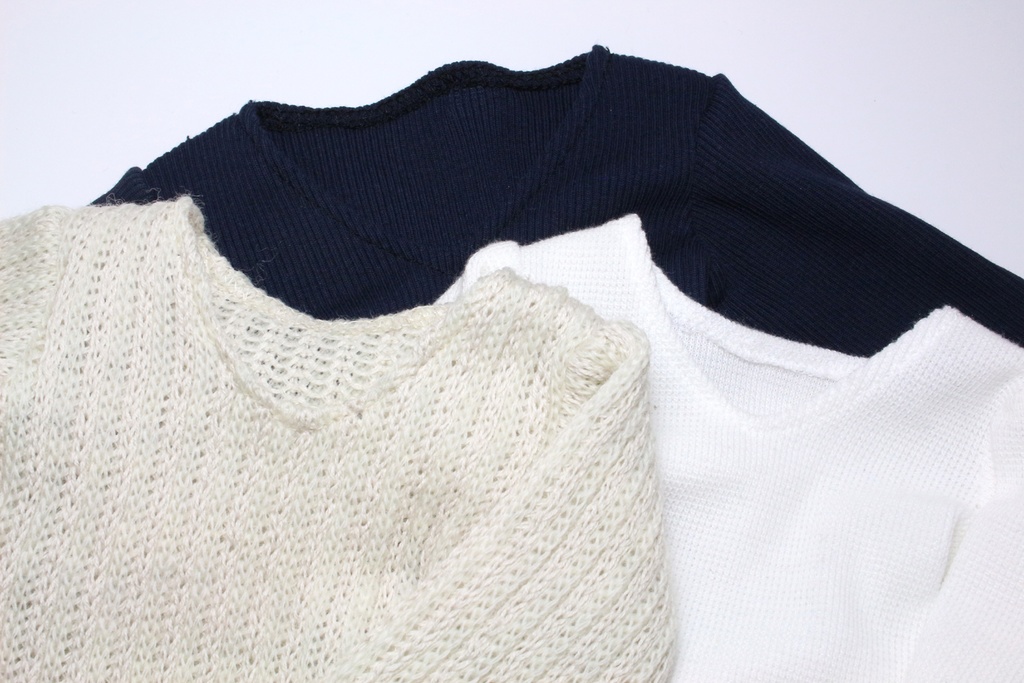 1/3サイズドール服【Vネックカットソー(ロング丈)】