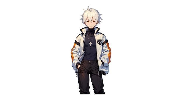 Premade VTuber model - Urban Boy for vtube studio as a cool customizable colored half body vtuber male vtuber made in live 2d