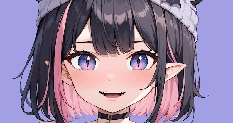 Premade VTuber - Cute Bat Girl voor vtube-studio als een schattig roze, full body vtuber animal girl live2d-model aanpasbaar