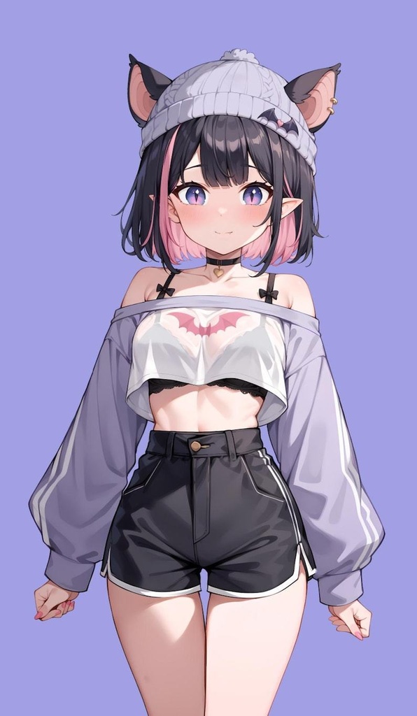 Premade VTuber - Cute Bat Girl voor vtube-studio als een schattig roze, full body vtuber animal girl live2d-model aanpasbaar