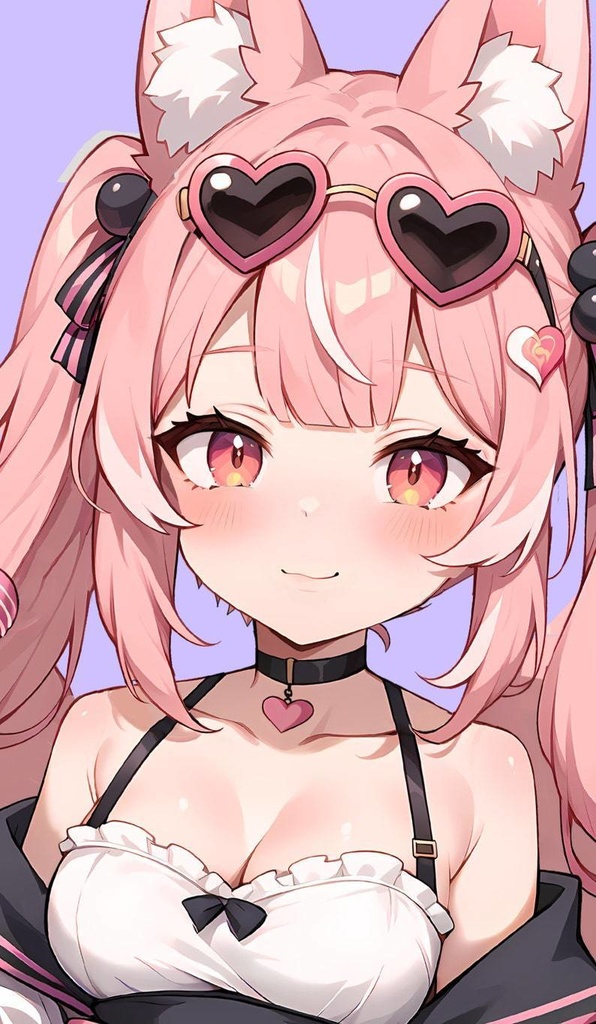 VTuber - Pink Kitsune Girl for vtube studio as a cute Pink, full body vtuber cat fox girl live2d model customizable