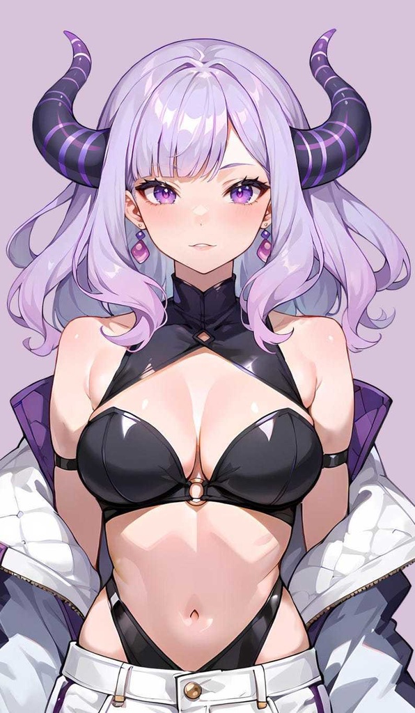 VTuber - Purple Demoness Succubus Girl for vtube studio as a cute Purple, white half body vtuber demon goth girl live2d model