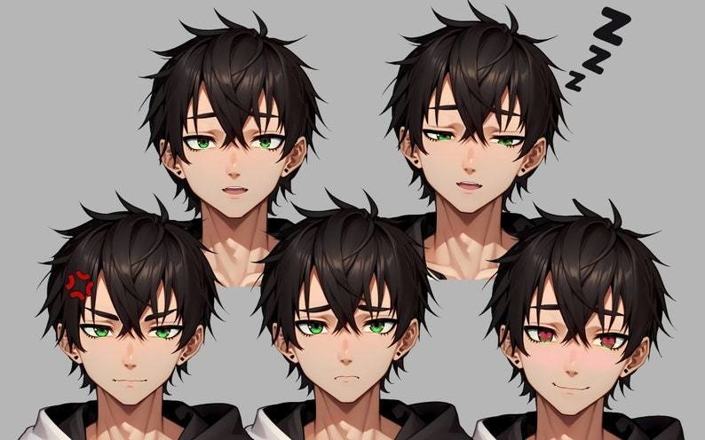 Mannelijk premade VTuber-model - Gamer Boy voor vtube-studio als een coole, aanpasbare, gekleurde full body vtuber mannelijke 2d vtuber