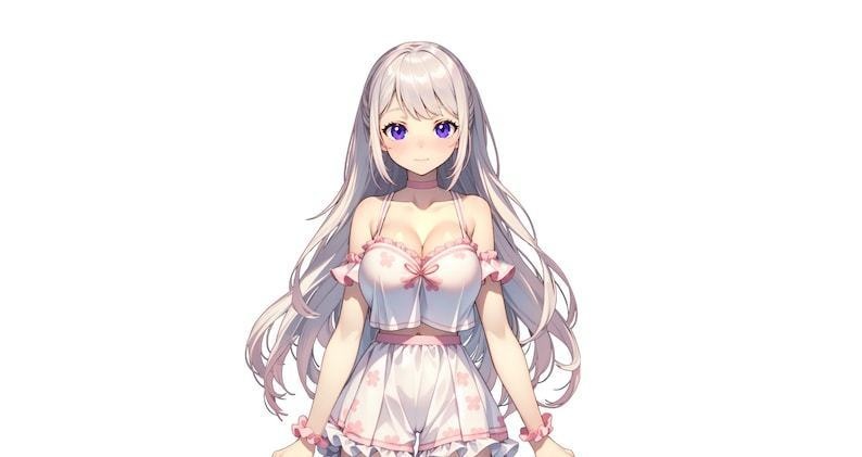 VTuber - Cute Bunny girl for vtube studio as a pink, white half body vtuber animal female live2d model with customizable colors