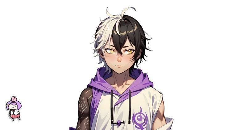 Premade VTuber model male - Dark Oni Boy for vtube studio as a cool full body vtuber male 2d vtuber