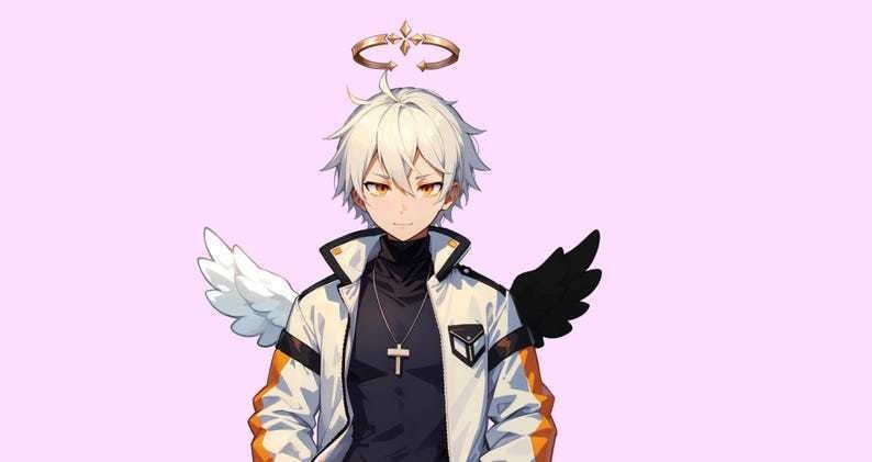 Rigged Live2D Angel Wings and Halo VTuber Asset