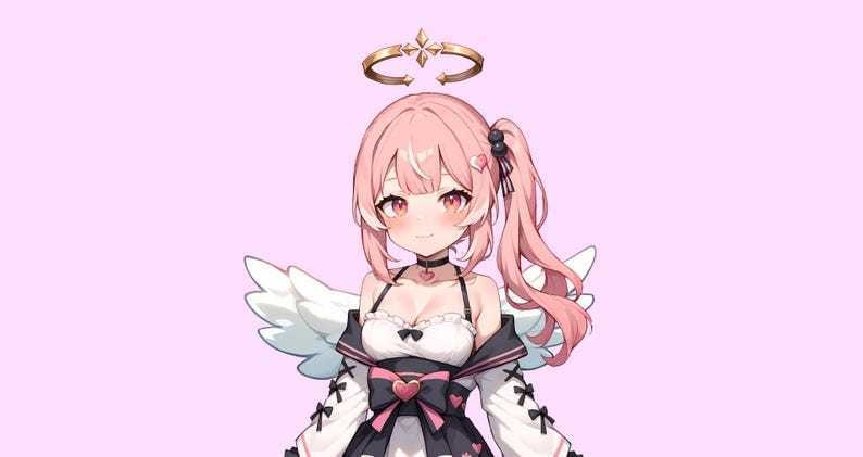 Rigged Live2D Angel Wings and Halo VTuber Asset