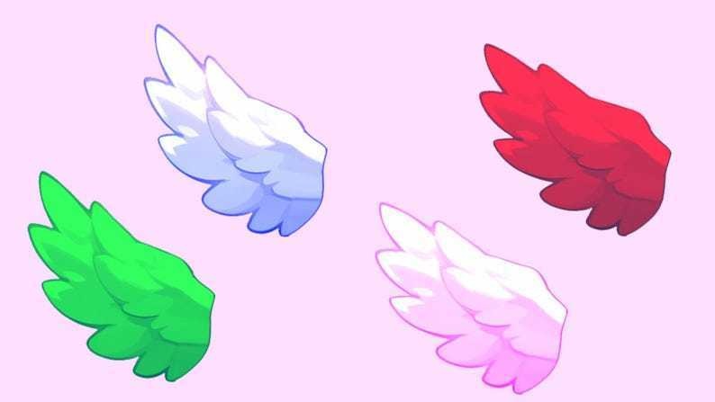 Rigged Live2D Angel Wings and Halo VTuber Asset