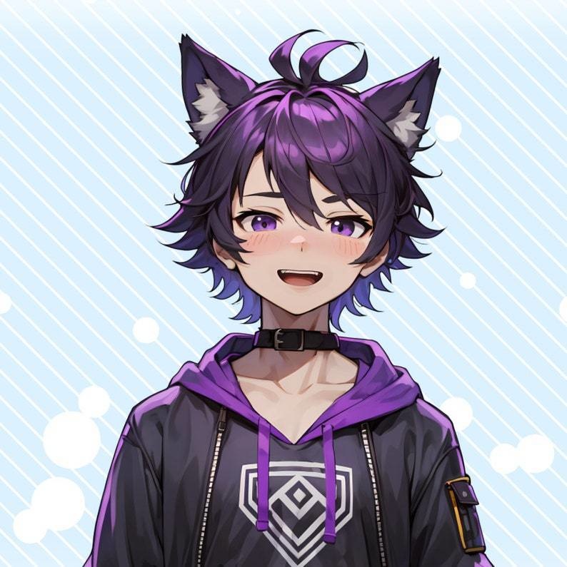 VTuber - Purple Wolf Boy | live2d | Animal | Streamer | Wolf | Animal Model | VTube studio | VTuber | Male