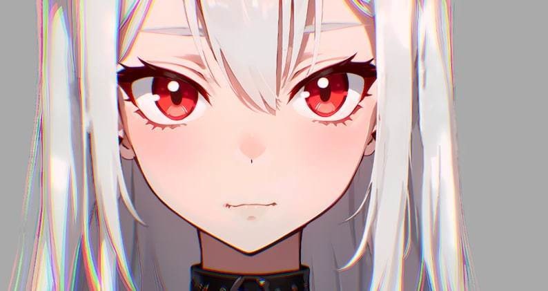 Premade VTuber model - Rebel Cat Girl for vtube studio as a hot black, Red half body vtuber cute goth girl live2d neko model