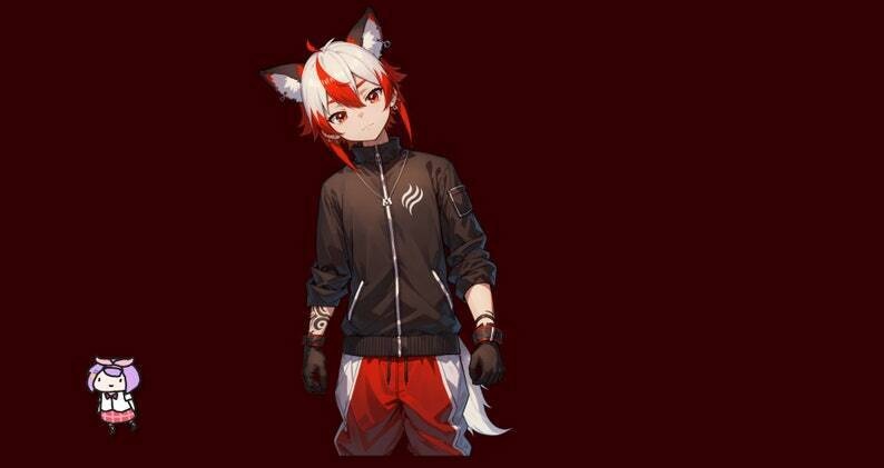 Red Panda Boy VTuber Model – Live2D, VTube Studio