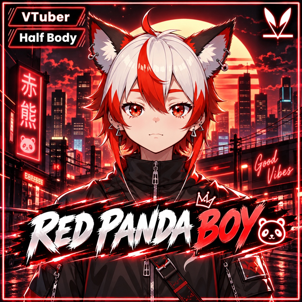 Red Panda Boy VTuber Model – Live2D, VTube Studio