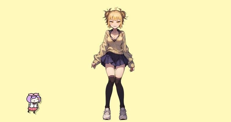 VTuber - Yandere Psycho Girl for vtube studio as a cute Pink, Red full body vtuber cute crazy girl live 2d model