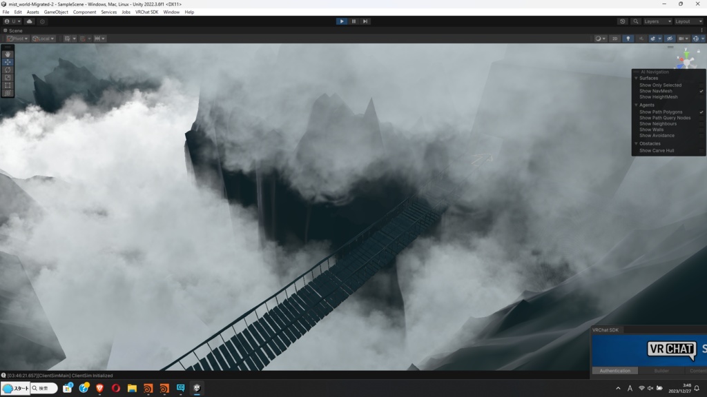 吹き付ける風、漂う霧