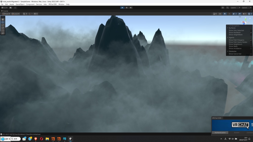 吹き付ける風、漂う霧