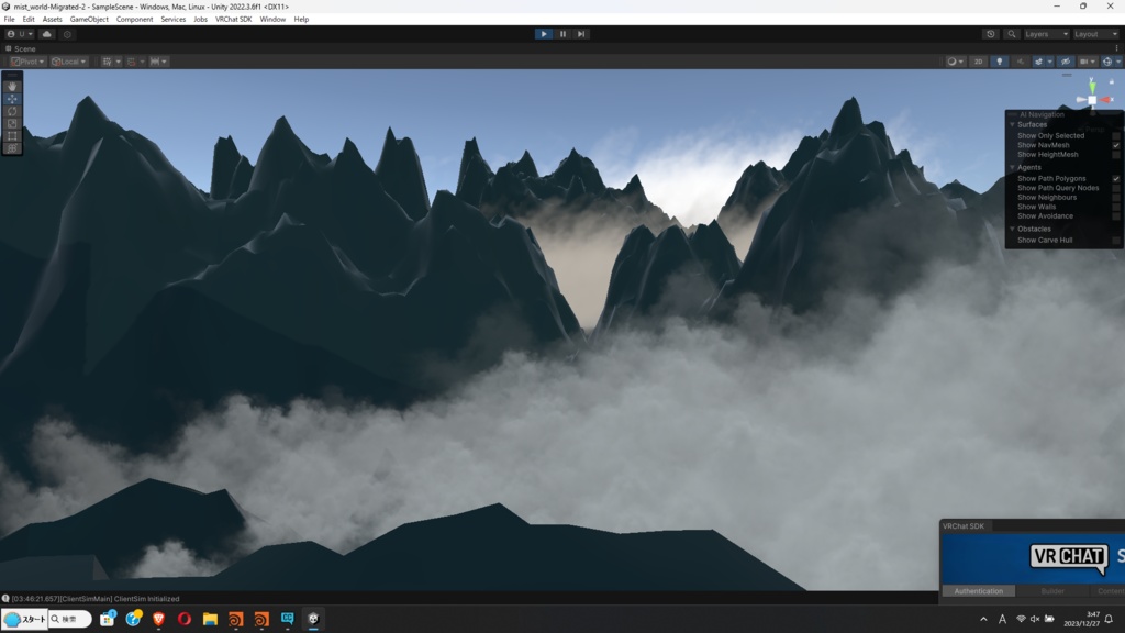 吹き付ける風、漂う霧