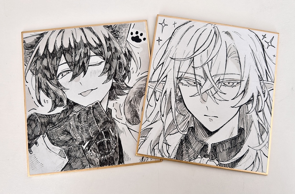 直筆イラスト色紙