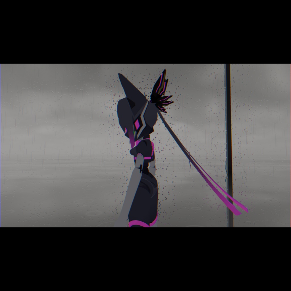 【404向け】片目隠れロングポニテ+シンプルウェア