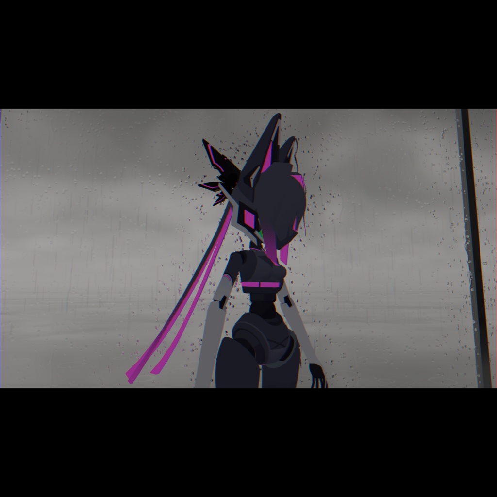 【404向け】片目隠れロングポニテ+シンプルウェア