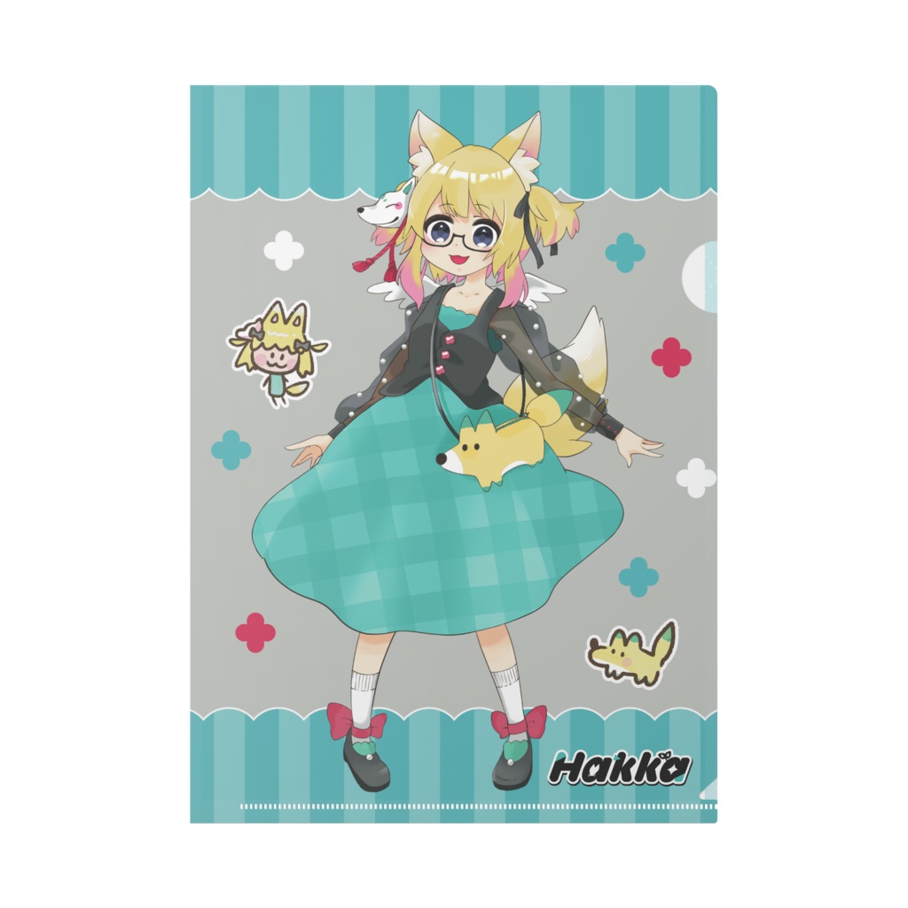 薄荷カジュアルイラストA4クリアファイル