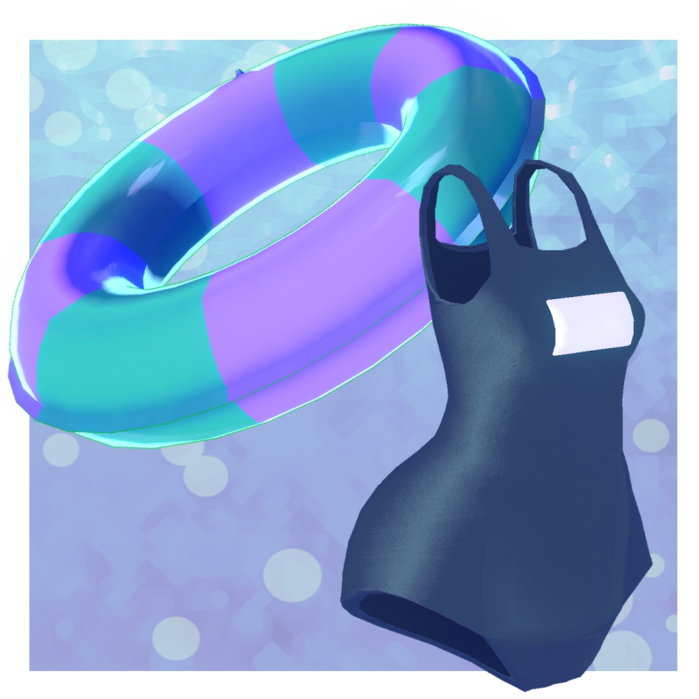 VRC用衣装スク水+浮き輪セット