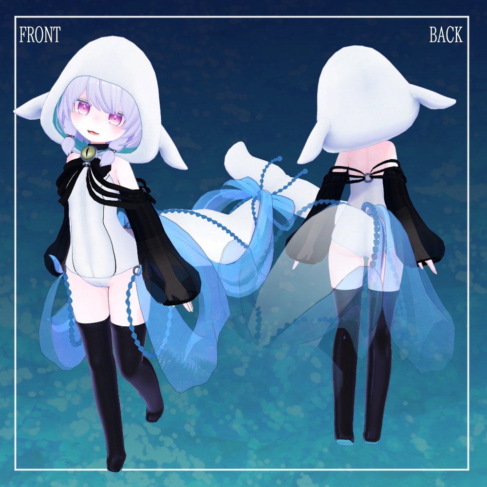 LUCA シロイルカ娘【VRC対応オリジナル3Dアバター】