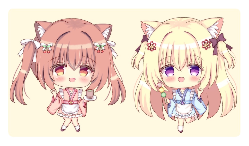 【C105】SDアクスタセットC(ねこみみちゃん・きつねっこちゃん)