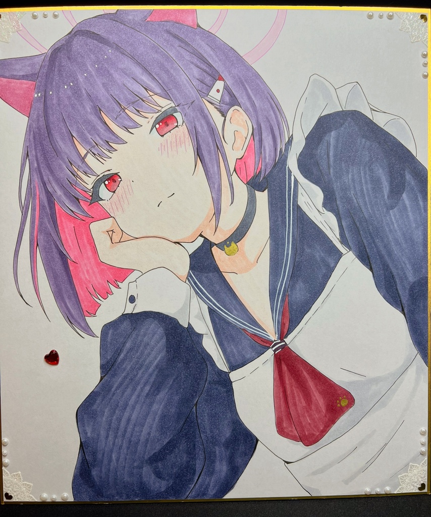 ブルーアーカイブ　杏山カズサ　一点物大色紙