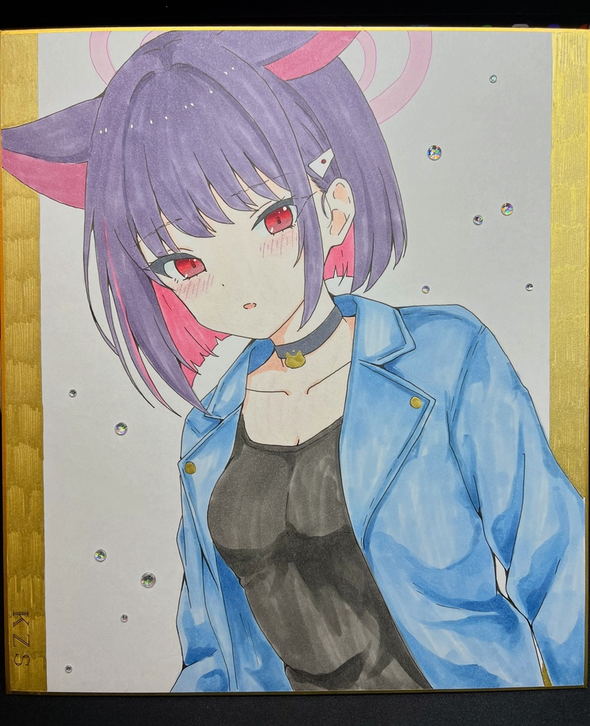 ブルーアーカイブ 杏山カズサ 一点物大色紙