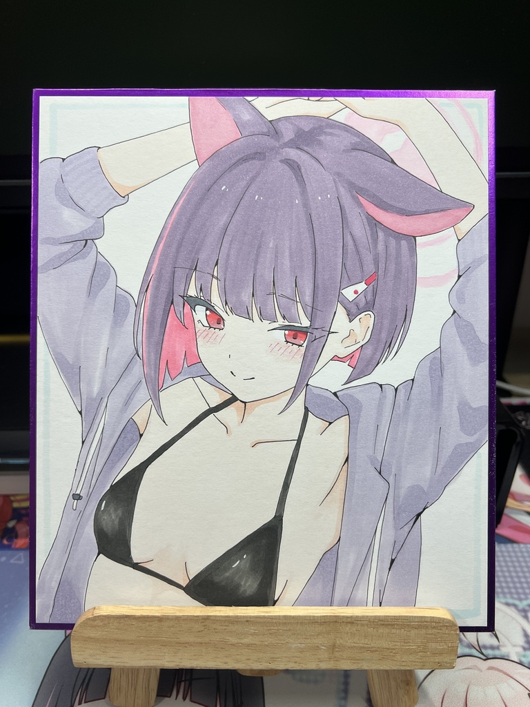 ブルーアーカイブ 杏山カズサ 直筆 中色紙 Blue Archive 