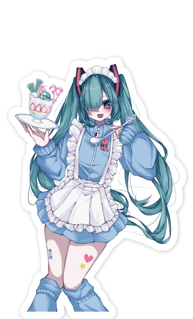 ジャージメイド初音ミクさんステッカー