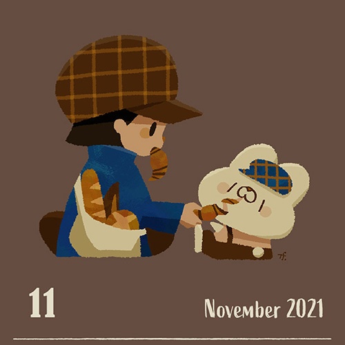 21年11月カレンダー スマホ壁紙 うぴょーんstore Booth