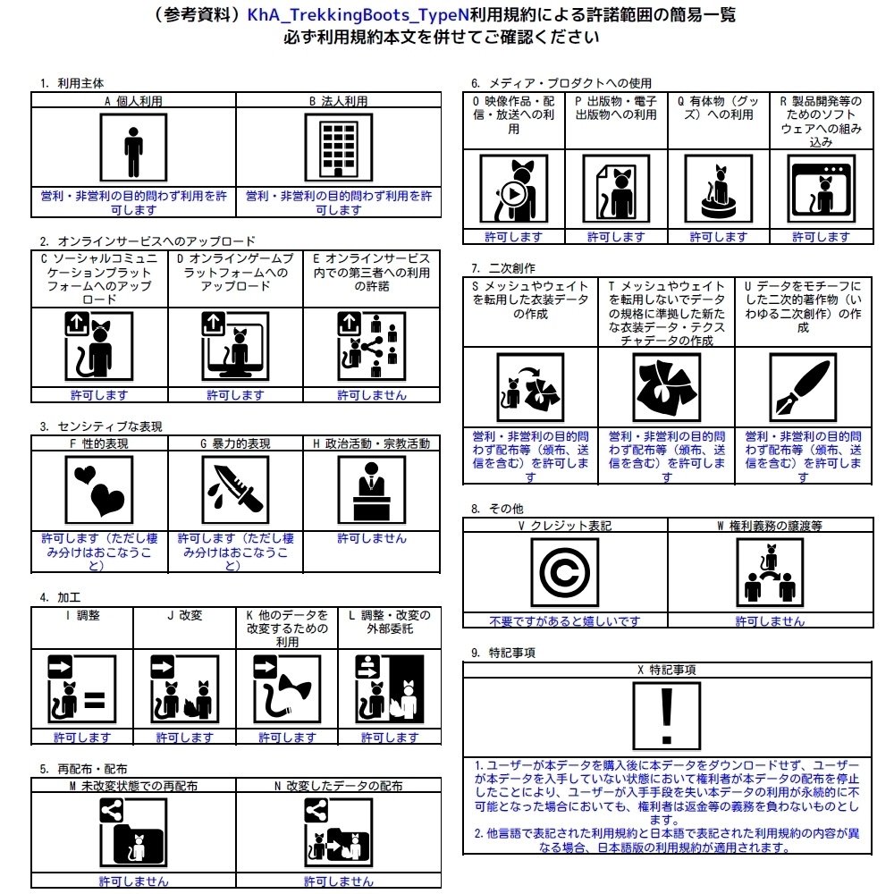 【複数アバター対応】トレッキングブーツ