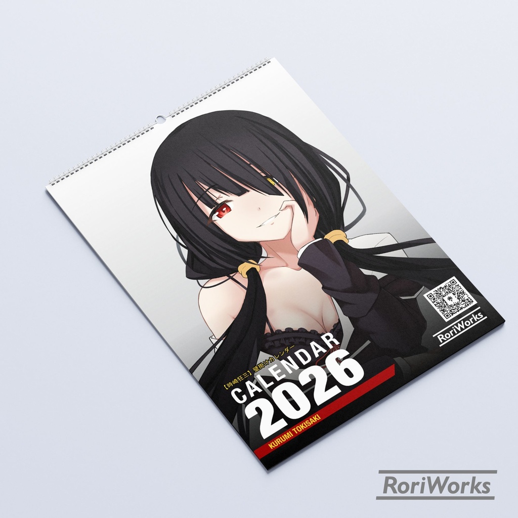 時崎狂三2026年壁掛けカレンダー