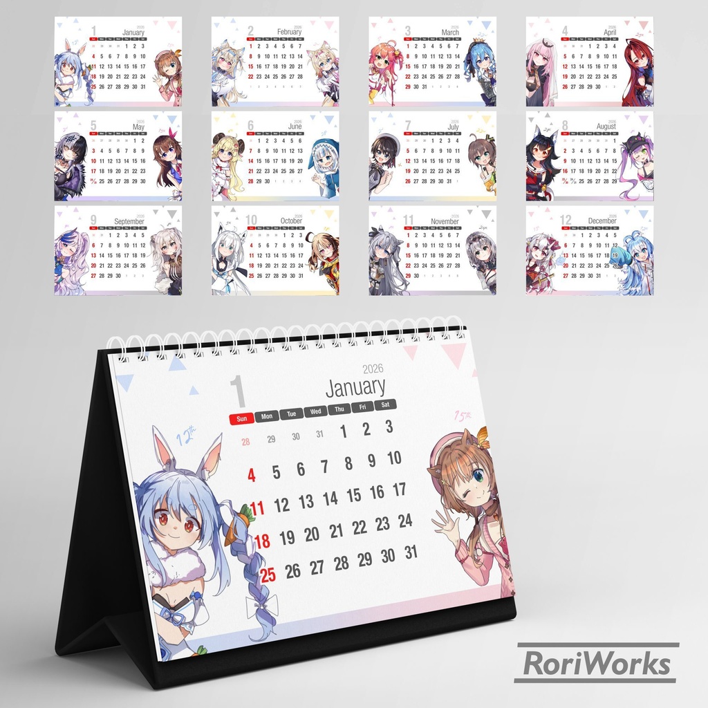 ホロライブ2026卓上カレンダー - RoriWorks - BOOTH