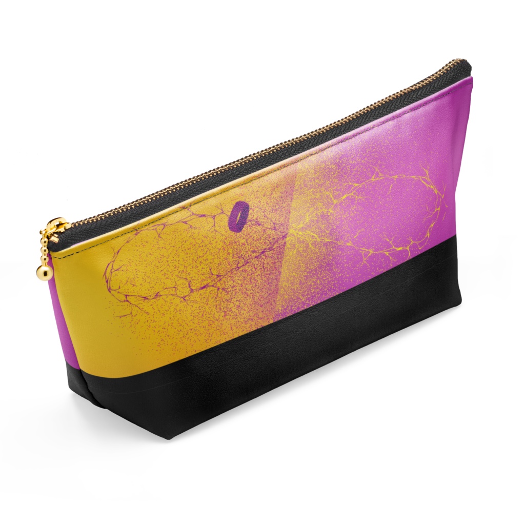 黄&紫 推し色ポーチ(黒)