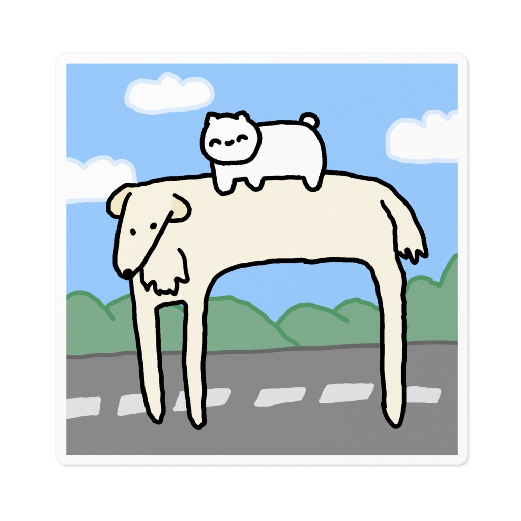 ﾈｺﾁｬﾝとボルゾイのステッカー