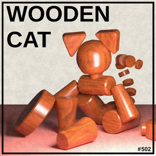 Wood Cat 3D Model