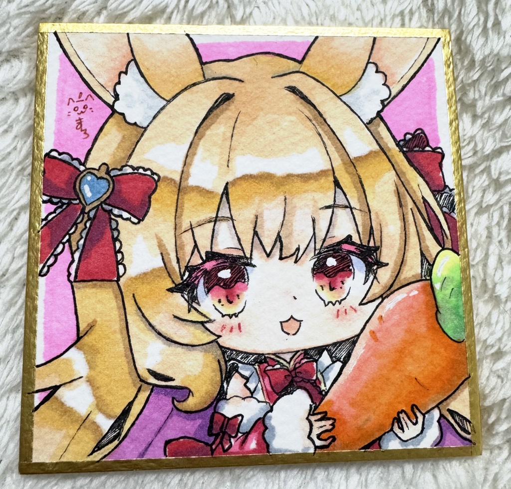 【アナログ原画】うさぎ×ニンジン🥕
