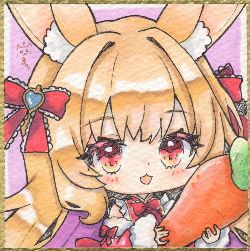 【アナログ原画】うさぎ×ニンジン🥕