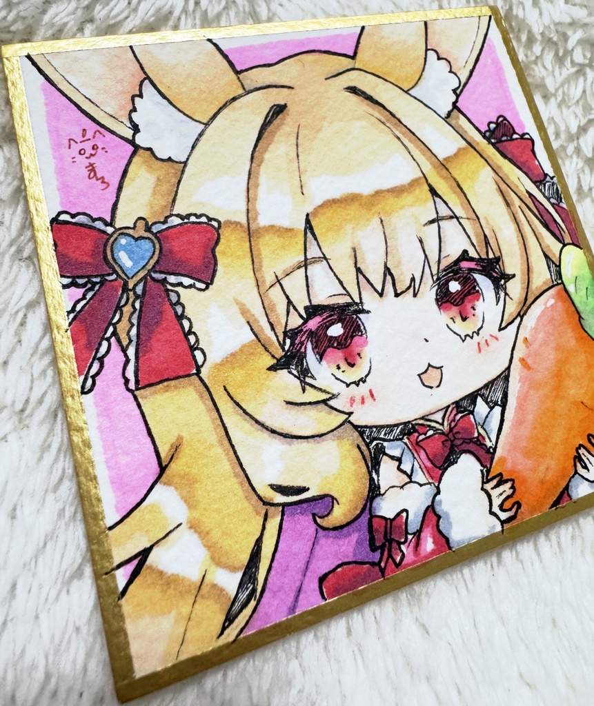 【アナログ原画】うさぎ×ニンジン🥕