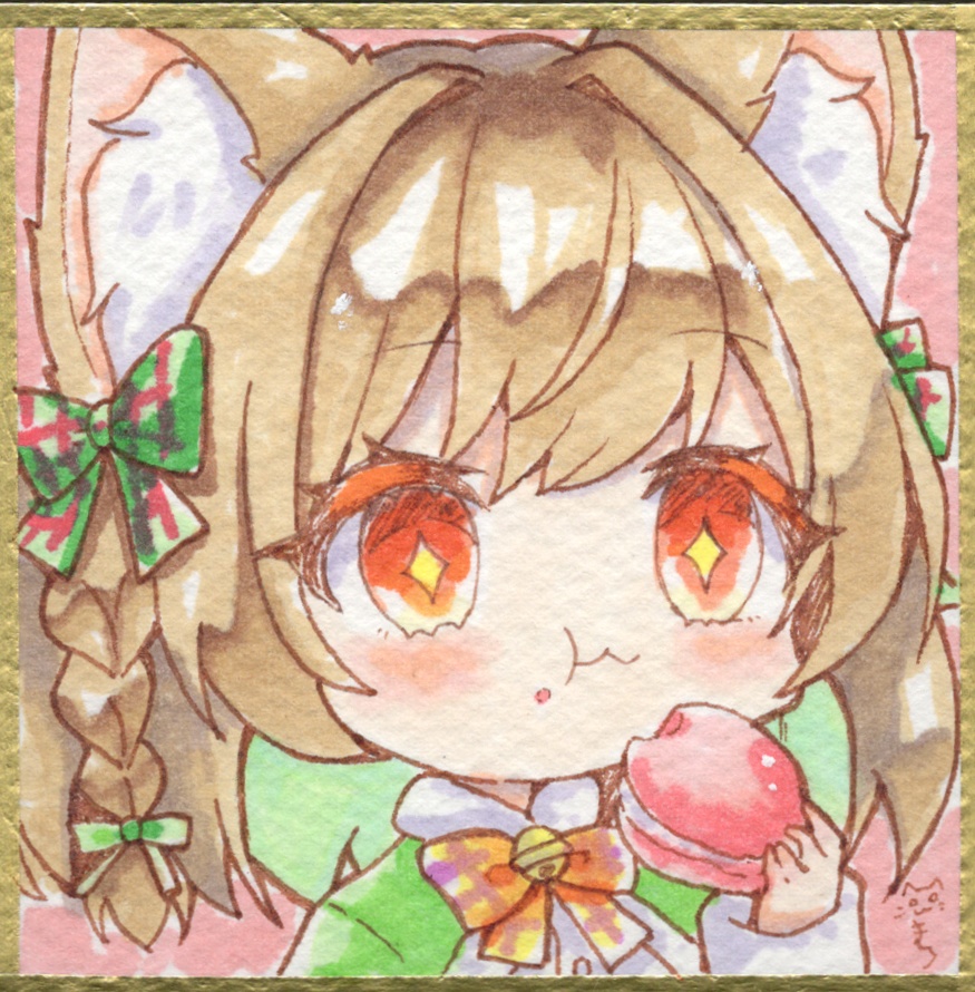 【アナログ原画】もぐもぐマカロンちゃん