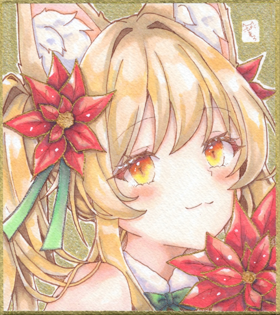 【アナログ原画】2025年クリスマス-紅-