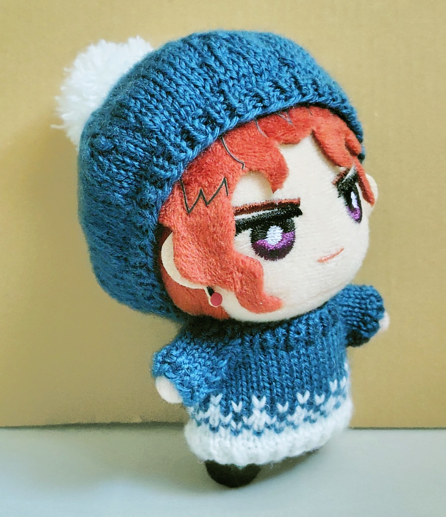 【4/13 22時 追加】２色（青×白）のセーター・帽子（青）のセット（あんしんBOOTHパック）