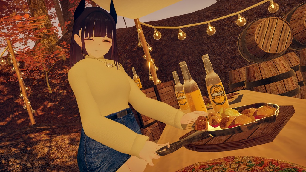 【くろなつ専用衣装】秋服セーター&デニムスカート