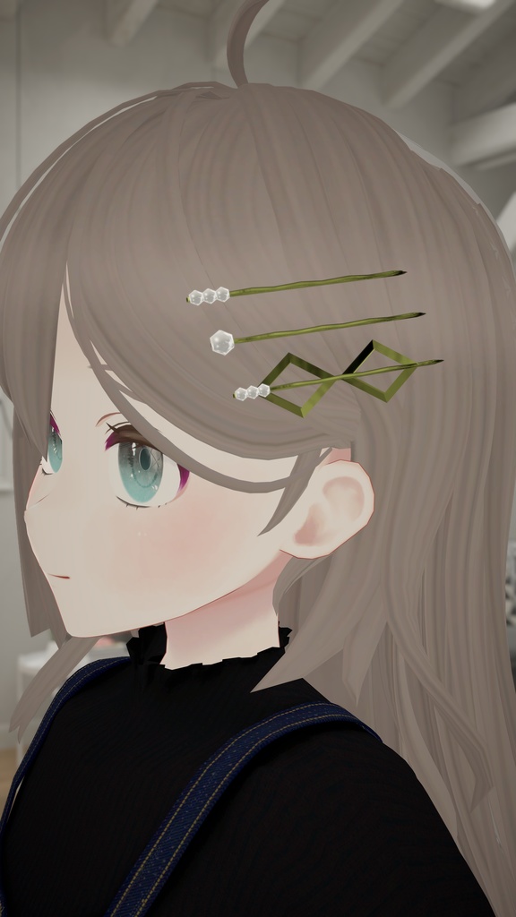 【VRChat想定】パールヘアピン 10点セット