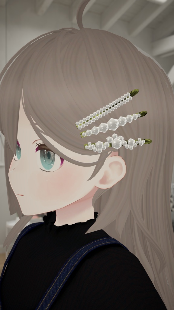 【VRChat想定】パールヘアピン 10点セット