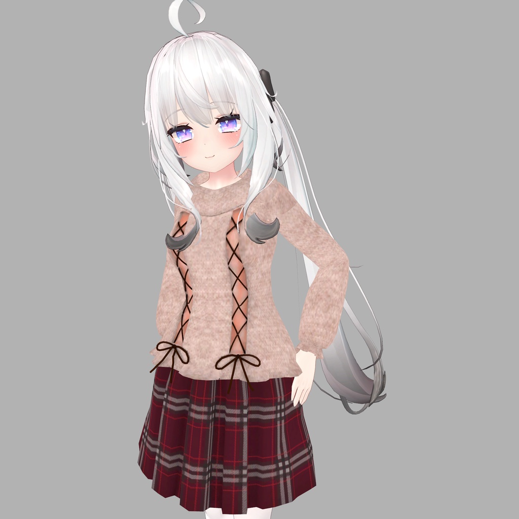 【舞夜専用衣装】リボンセーター&チェックスカート