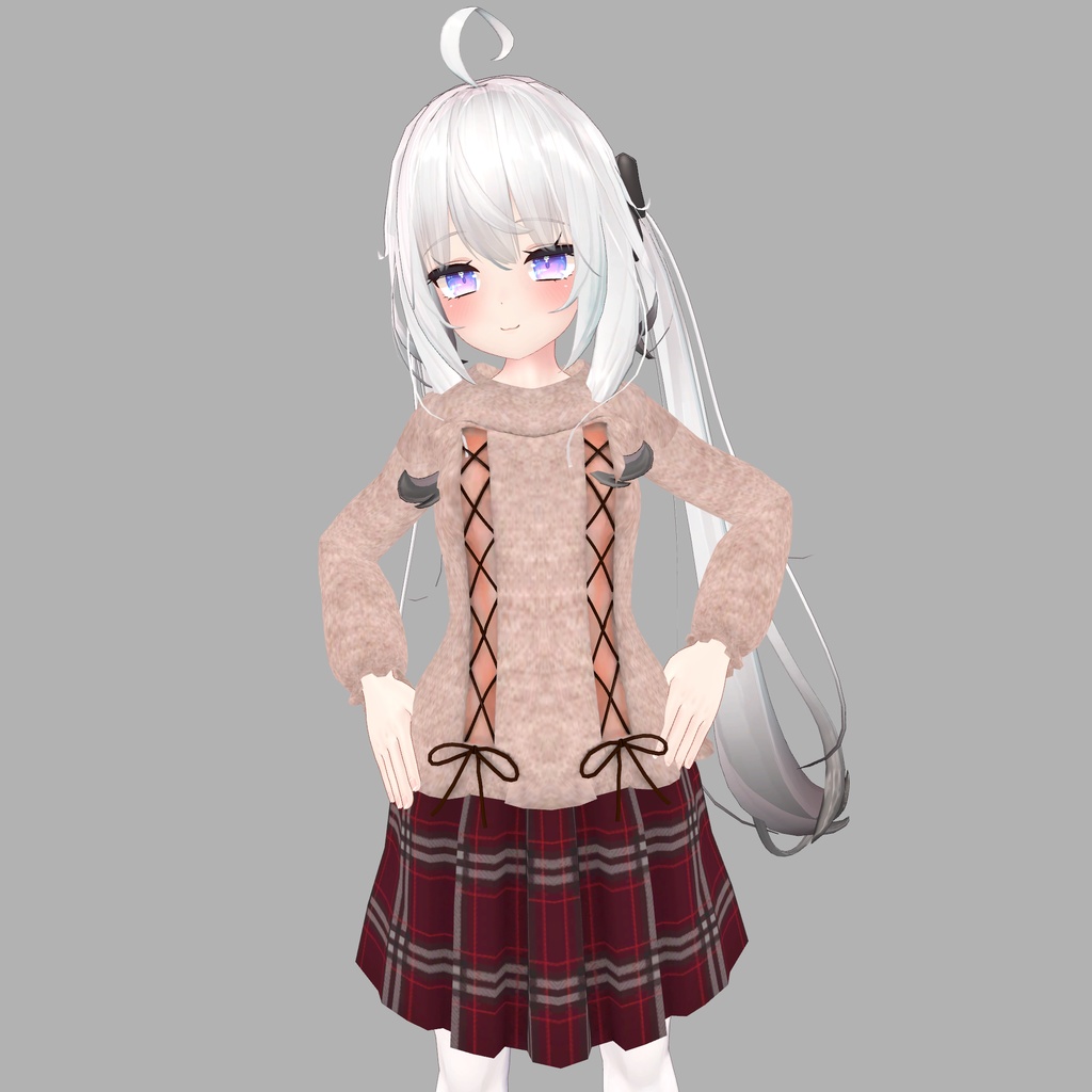 【舞夜専用衣装】リボンセーター&チェックスカート