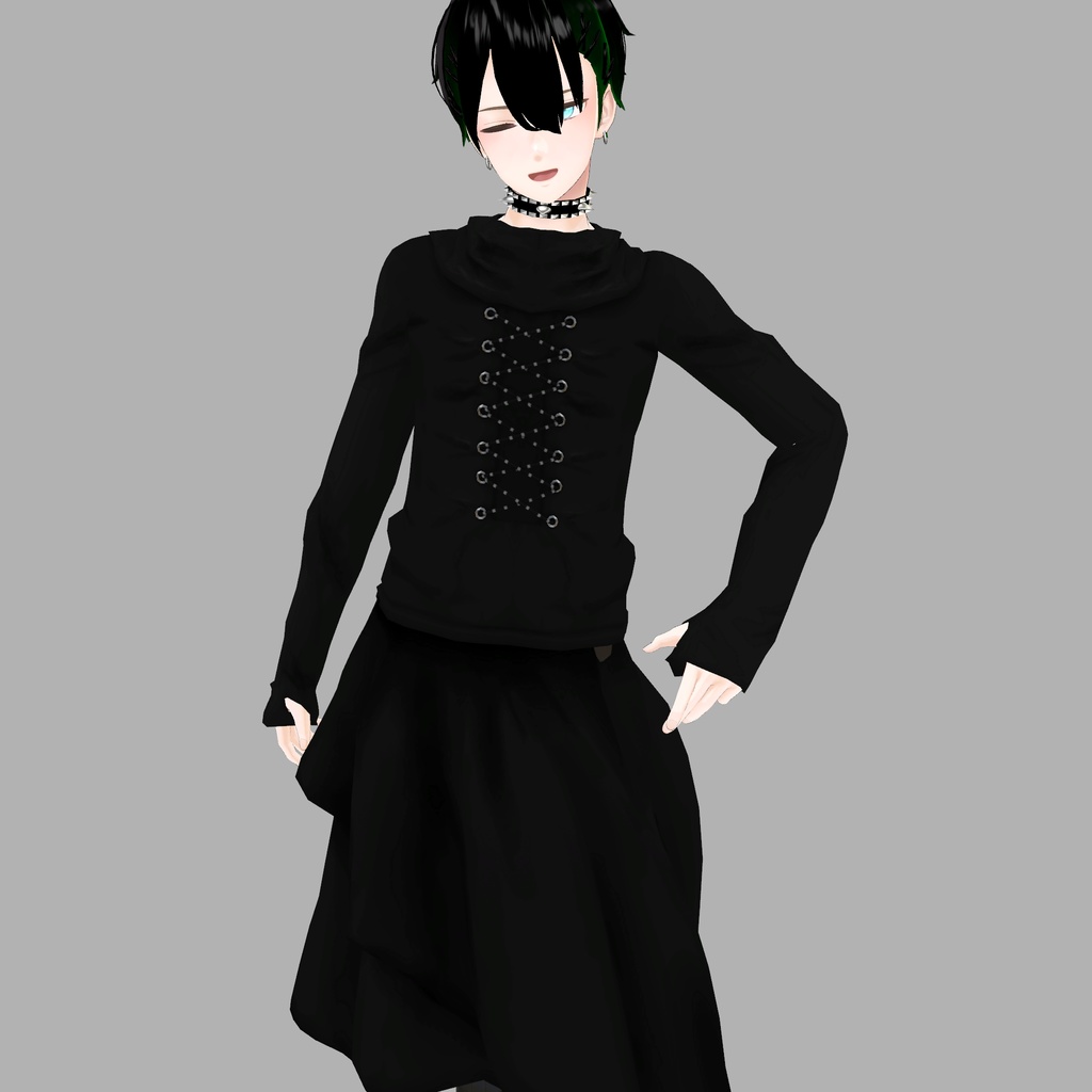 【杏里専用衣装】パンクシャツ&スカート